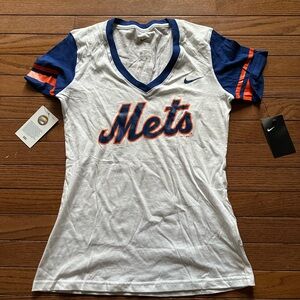 Nike Women's Mets White and Navy Tee